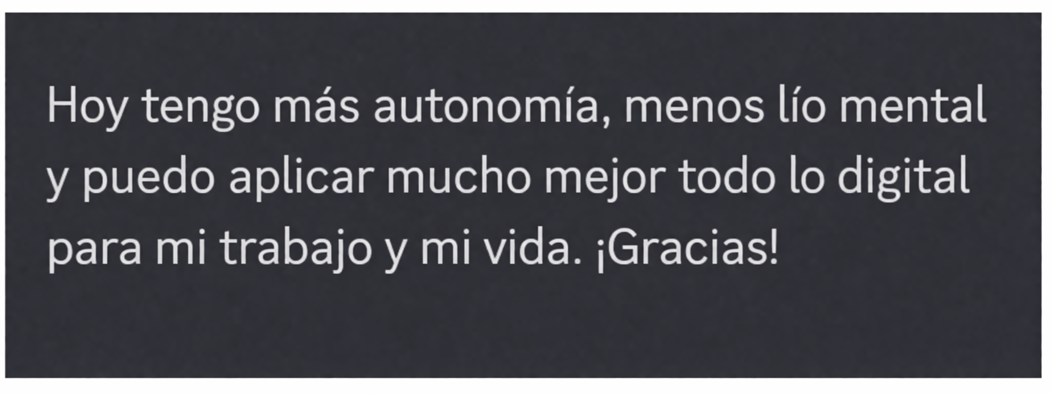 Mensaje de agradecimiento digital claro